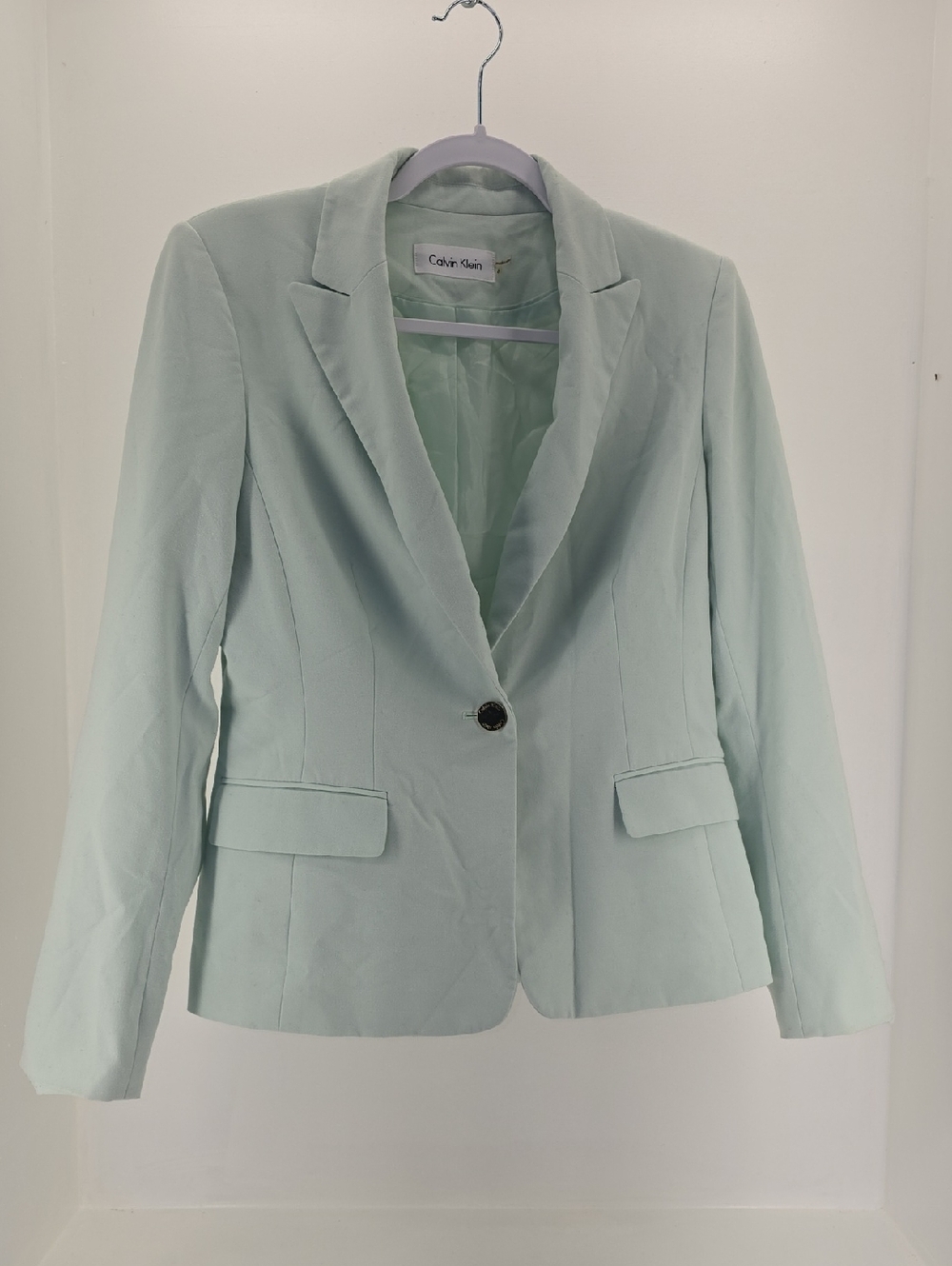 Calvin Klein Light Mint Single-Button Blazer